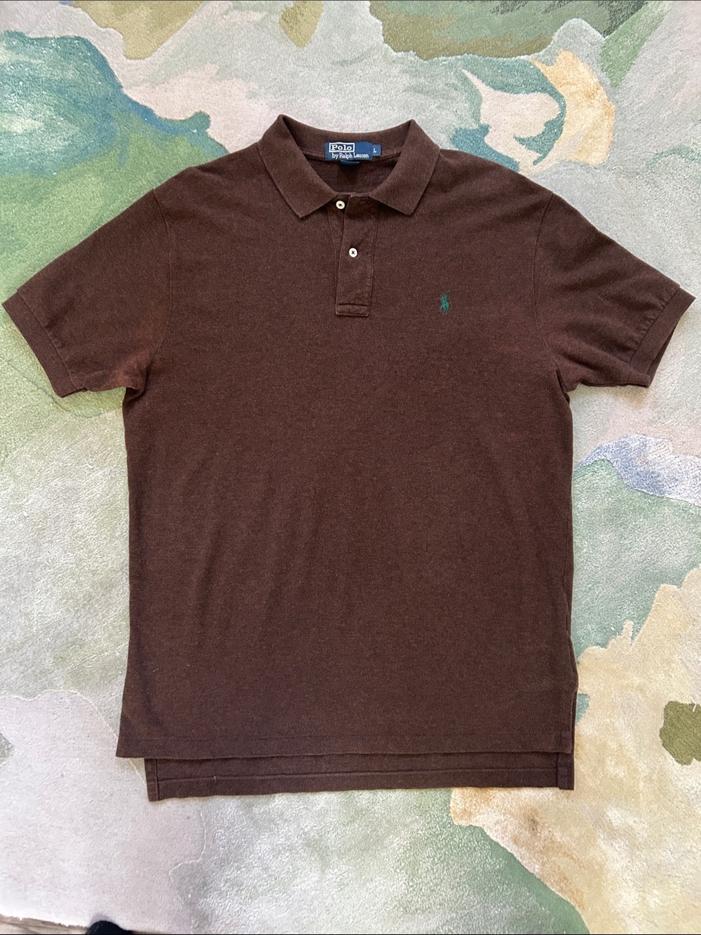 Polo by Ralph Lauren Men’s Chocolate Brown Short Sleeve Polo with Green Pony